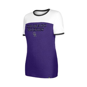 MLB Colorado Rockies Women's Bi-Blend Ringer T-Shirt - 1 of 4