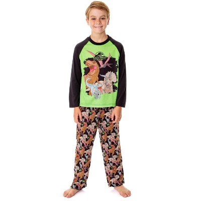 Jurassic World Boys' Movie Film Dinosaurs Roaming Park Logo Pajama Set Multicolored