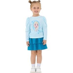 Disney Frozen Elsa Stitch Princess Minnie Toddler Girl 2 Piece Outfit Puff Sleeve Shirt&Sparkle Skirt Set Birthday Dress - 1 of 4