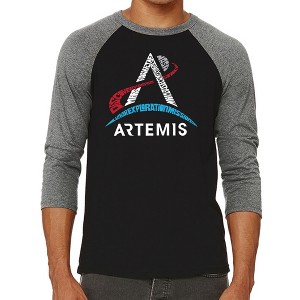 LA Pop Art NASA Artemis Logo - Men's Raglan Baseball Word Art T-Shirt - 1 of 4