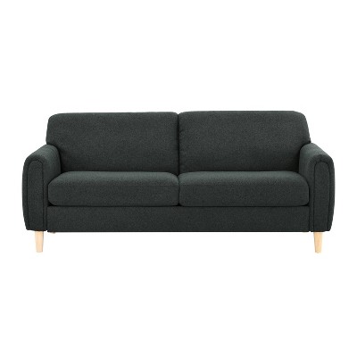 Serta Dublin Sofa Charcoal: Modern Upholstered Couch, Polyester, Metal & Wood Frame, Seats 3