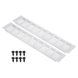 Unique Bargains Aluminum Rectangle with Mounting Screw Cabinet Air Vent Cover 2 Pcs - 1 of 4