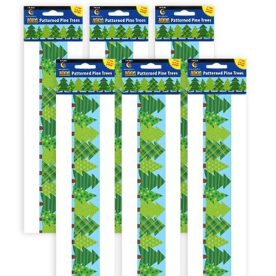 6pk 35ft Woodland Friends Pine Trees Classroom Borders - Creative Teaching Press