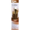 Princeton RealValue Brush Set, White Taklon Bristles, Short Handle Mixed Media Paintbrush, Brown, 6 Per Set, 2 Sets - 2 of 3