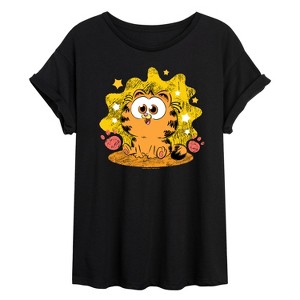 Women's - Garfield - Baby Garfield Paws And Stars Oversized Graphic T-Shirt - 1 of 4