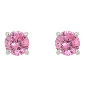 Slickblue Sterling Silver Rhodium Plated 2 Carat Pink Cubic Zirconia Blossom Stud Earrings for Women - 1 of 3