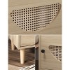 Rattan End Table with Rattan Decor Door, Charging Station Small End Table Shelf and Drawer Wooden Bedside Table, for Bedroom, Living Room - 4 of 4