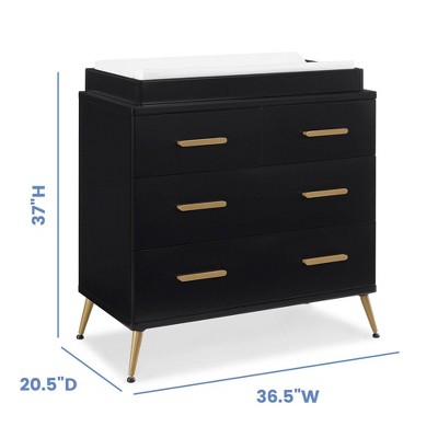 Black Ebony Bronze 4-Drawer Dresser with Changing Top