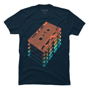 Men's Design By Humans Cassette Tapes By robotface T-Shirt - 1 of 4