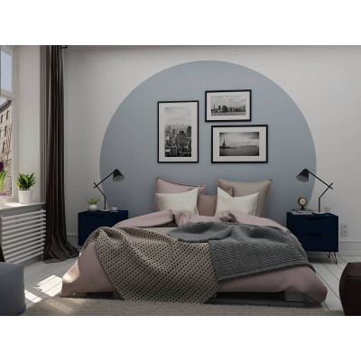 Tatiana Midnight Blue Mid-Century 2-Drawer Nightstand Set