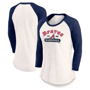 MLB Atlanta Braves Women's 3/4 Fashion T-Shirt - 1 of 3