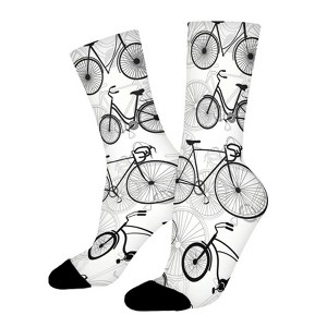 Bicycle Bike Print Women Printed Crew Socks Funny Funky Socks Soft Polyester Novelty Gifts for Artists Men - 1 of 1