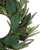 Northlight Mixed Foliage with Berries Artificial Christmas Wreath, 20-Inch, Unlit - 2 of 4