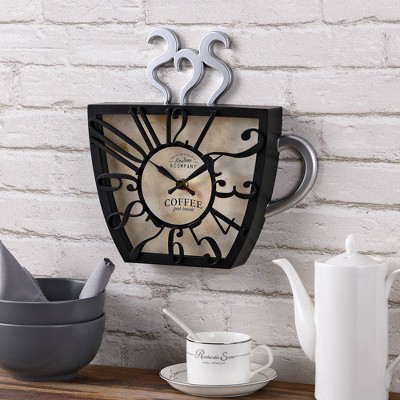 Coffee Mug Wall Clock Bronze - FirsTime