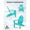 Arceso HDPS Adirondack Chairs Set of 2, Fire Pit Outdoor Chair Weather Resistant with Cup Holder, Modern Plastic Chair Plastic for Patio, Deck, Proch - 2 of 4