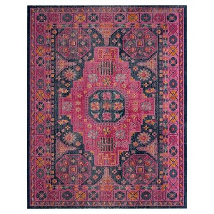 Fuchsia Floral Loomed Accent Rug 3