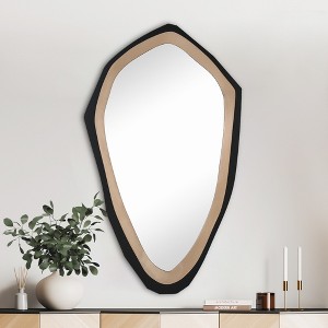 LNC 27.6-in W x 47.2-in H Irregular Black and Gold Decor Wall Mirror - 1 of 4