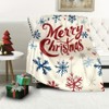 Merry Christmas Flannel Throw Blanket - Soft, Warm Winter Decor with Snowflake Design - for Sofa, Bedroom, Living Room - Perfect Gift for Friends - 3 of 4