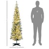 6ft Pencil Christmas Tree, Slim Artificial Christmas Tree with Realistic Branches and Warm White LED Lights - 3 of 4