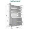 73'' Tall Metal Pantry Cabinet with Flip Doors,Adjustable Shelves and Pegboard Panel for Kitchen or Dining Room-The Pop Home - 4 of 4