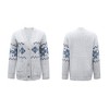 Clearlove Women's Christmas Snowflake Knit Single Button Pocket Sweater Festive Holiday Pullover Casual Comfort Top - 2 of 4