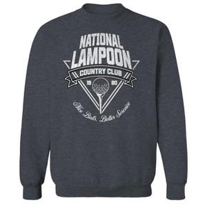 National Lampoon Men's Country Club White Father'S Day Long Sleeve Graphic Cotton Pullover Sweatshirt - 1 of 4