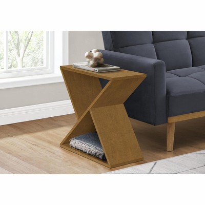 Monarch Specialties Accent Table 2 Tier End Side Table Square Nightstand Bedroom Lamp Brown Veneer Traditional