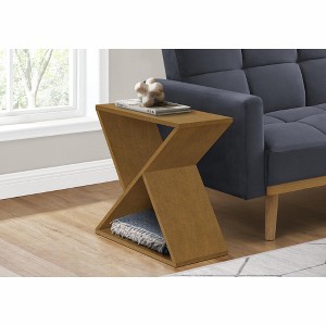 Monarch Specialties Accent Table 2 Tier End Side Table Square Nightstand Bedroom Lamp Brown Veneer Traditional - 1 of 4