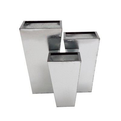 Set of 3 Contemporary Rectangular Tin Planters - Olivia & May