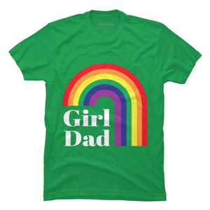 Adult Design By Humans Father's Day Girl Dad Pride Rainbow By KangThien T-Shirt - 1 of 2