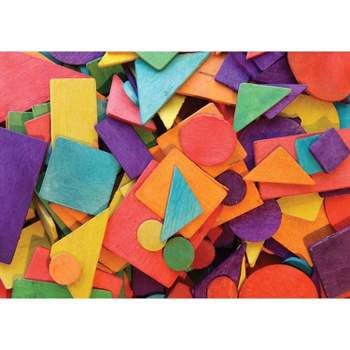Chenille Kraft Creativity Street Wood Geometric Craft Shapes Assorted Colors 200/Pack (CK-3609)