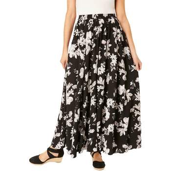 Woman Within Women's Plus Size Petite Pull-On Elastic Waist Soft Maxi Skirt