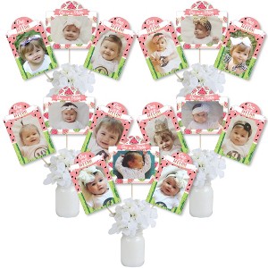 Big Dot of Happiness 1st Birthday One in a Melon - Fruit First Birthday Party Picture Centerpiece Sticks - Photo Table Toppers - 15 Pieces - 1 of 4