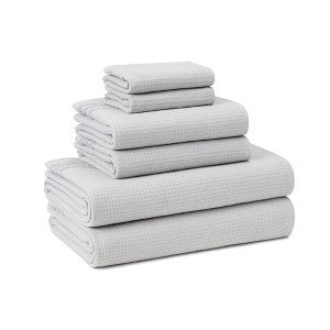 TOWN & COUNTRY BASICS 6-Piece Assorted Waffle Woven Terry Stripe Set - 1 of 4