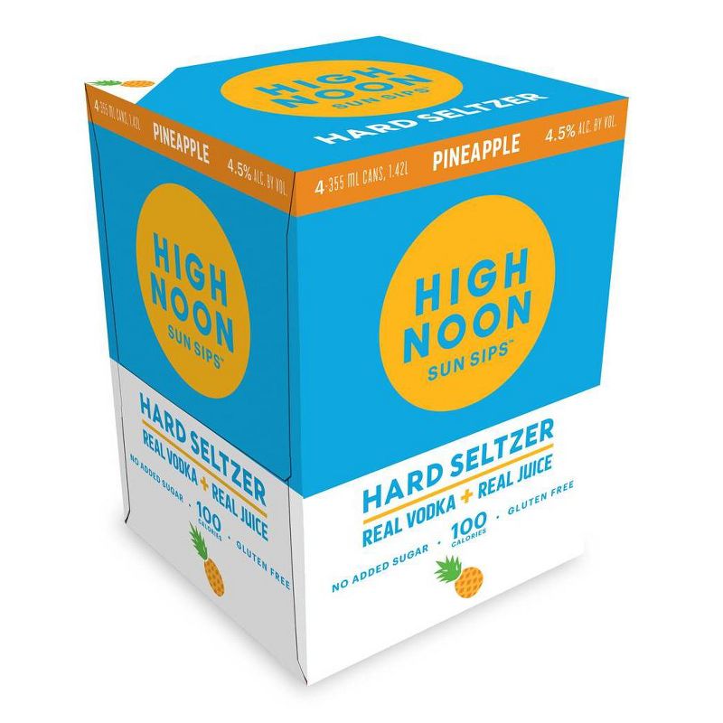 High Noon Pineapple Vodka Hard Seltzer - 4pk/355ml Cans, 1 of 6