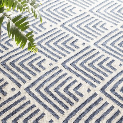 Annie Selke Dash & Albert Cleo Navy Handwoven Indoor/Outdoor Rug - Thumbnail 2