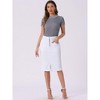 INSPIRE CHIC Women's High Waist Split Hem Casual Denim Pencil Skirt - 3 of 4