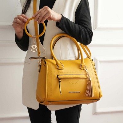 MKF Collection Satchel Bag with Adjustable Strap and Keyring, Valeria | MKF Collection by Mia K - Light Blue — фото 3