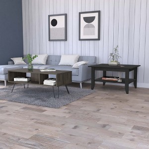 2-Piece Coffee Table Set with Hairpin Legs and Open Shelves for Living Room - 1 of 4