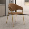 LeisureMod Upholstered Dining Chair inLeather/Velvet with Stainless Steel Legs Bella Series Set of 2 - 2 of 4
