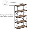 Hastings Home 5-Tier Open Style Bookshelf, Brown - 3 of 4