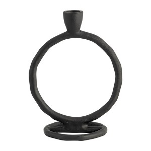 Sagebrook Home Round Ring Taper Candle Holder - Contemporary Circular Abstract Metal Candle Display for Home - 1 of 4