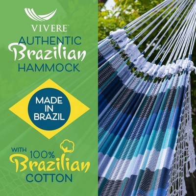 Marina Blue and White Cotton Double Hammock Bed