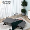 Yukimo 74.75" Dark Grey Portable Rollaway Bed, Folding Guest Bed with Adjustable Backrest and Wheels - 4 of 4