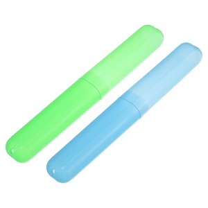 Unique Bargains Lightweight Plastic Travel Toothbrush Case 7.48"x1.06" 2 Pcs - 1 of 4