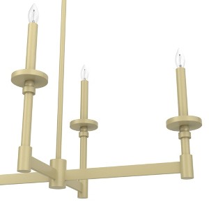 Hunter Fans 18.25" Briargrove Ceiling Light Modern Brass Finish - 7-Bulb Linear Chandelier for Indoor Spaces - 1 of 4