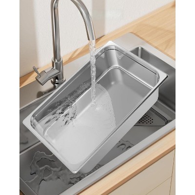 2/4/6 Inch Deeo Full-Size Hotel Pans. Commercial-grade stainless steel with anti-jam design for buffets, catering, and restaurant use