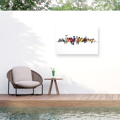 "Large Bird Menagerie Ii" Outdoor All-Weather Wall Decor