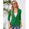Women's 3/4 Sleeve Blazer Suit Open Front Ruffle Hem Jacket Casual Office Blazer - 3 of 4