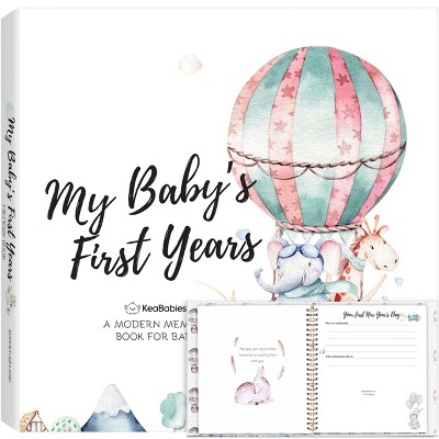 KeaBabies Craft Baby Memory Book, First 5 Years Baby Books, 90 Pages Keepsake Milestone Journal for Baby Girls, Boys